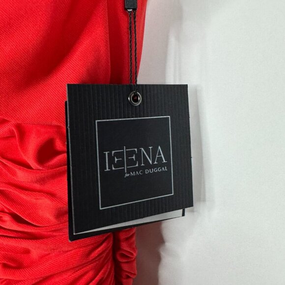 NWT Mac Duggal One Shoulder Ruched Jersey Evening Gown 8 Cherry #9673 #9674 - Picture 6 of 9